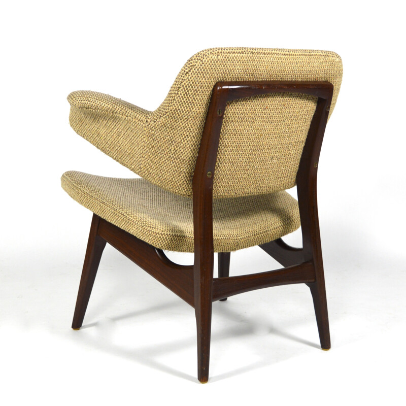 Paire de fauteuils en teck et tissu Wébé, Louis VAN TEEFFELEN - 1960