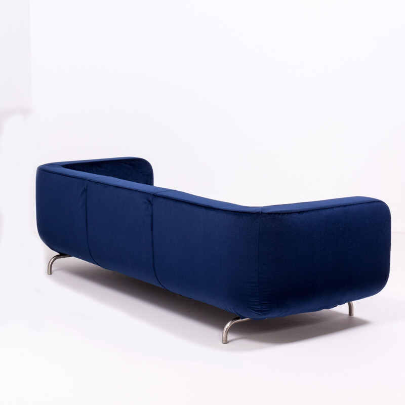 Vintage Blue Velvet Dubuffet 3-Seater Sofa by Rodolfo Dordoni for Minotti