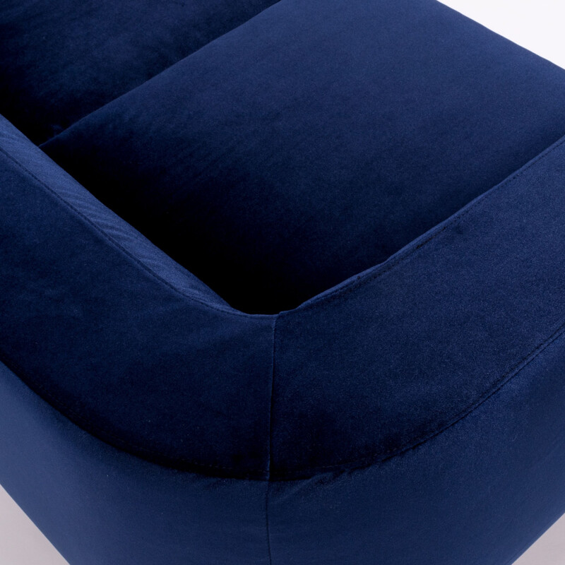 Vintage Blue Velvet Dubuffet 3-Seater Sofa by Rodolfo Dordoni for Minotti