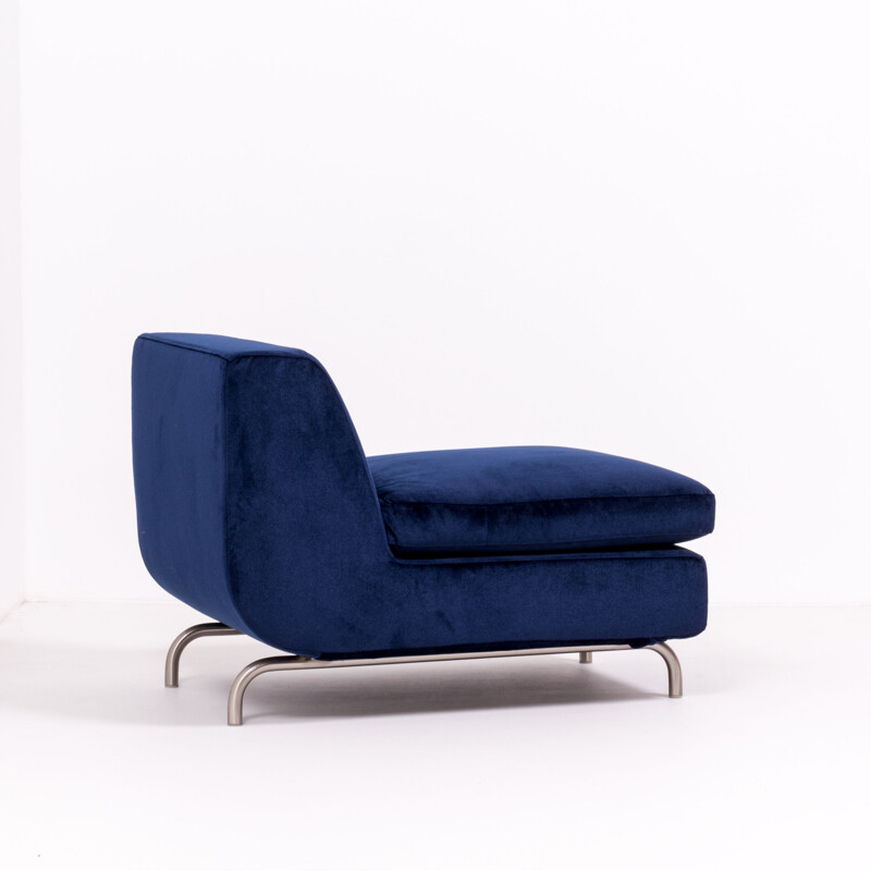 Set of 2 vintage blue velvet Debuffet armchairs by Rodolfo Dordoni for Minotti