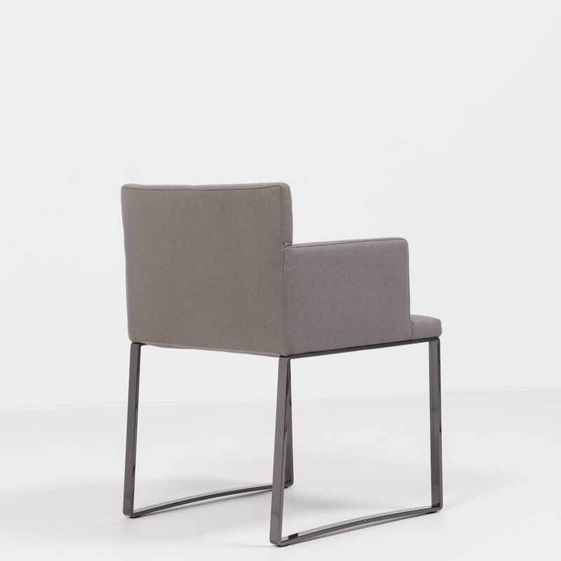 Set of 2 vintage Flynt grey wool armchairs by Rodolfo Dordoni for Minotti
