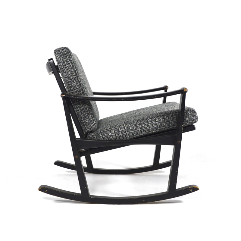 PASTOE wooden and fabric rocking chair, Finn JUHL - 1950s