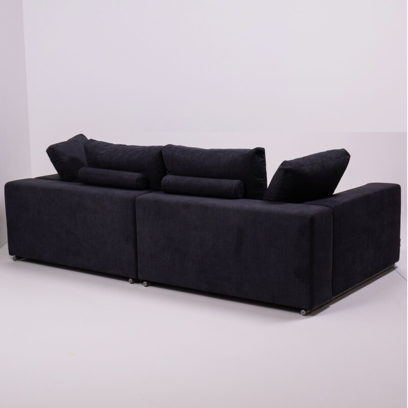 Vintage 2-seater sofa in slate grey fabric by Flexform,1990