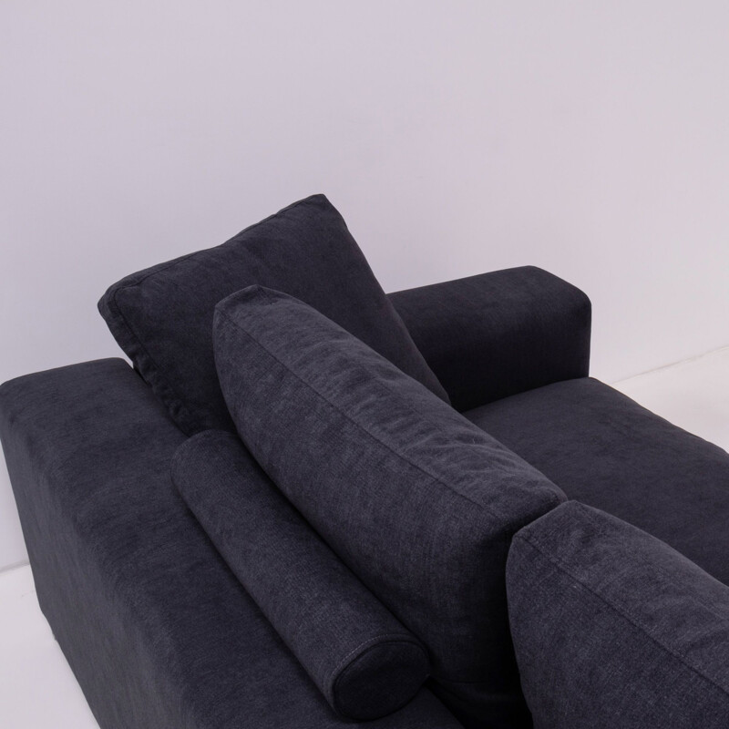 Vintage 2-seater sofa in slate grey fabric by Flexform,1990