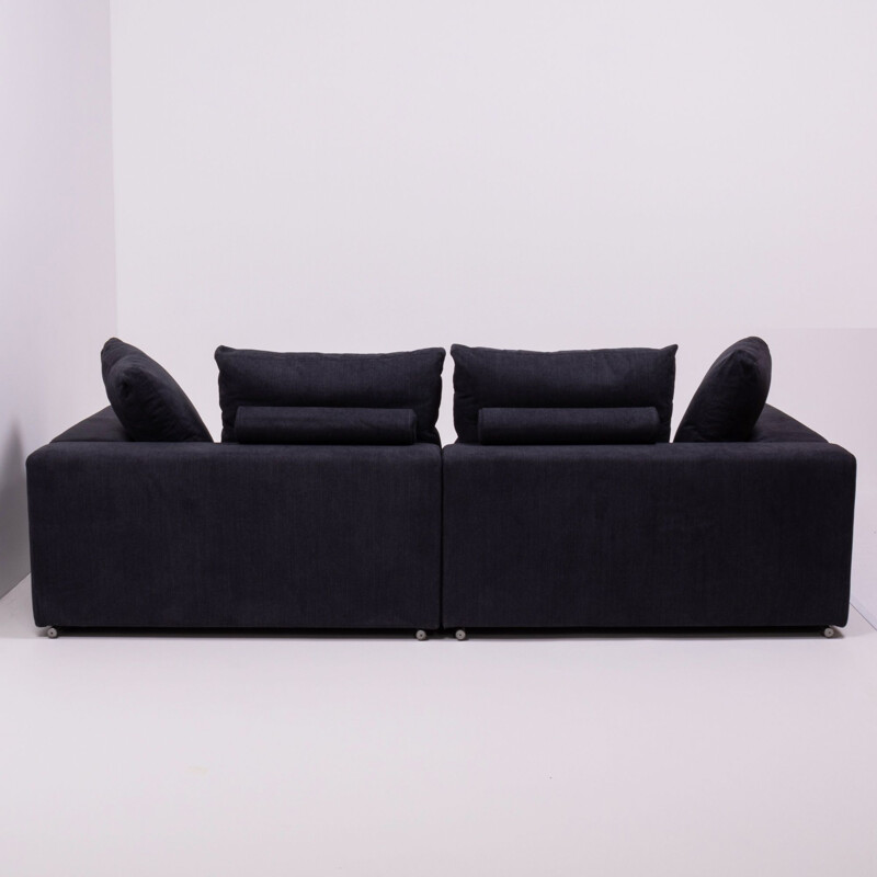 Vintage 2-seater sofa in slate grey fabric by Flexform,1990