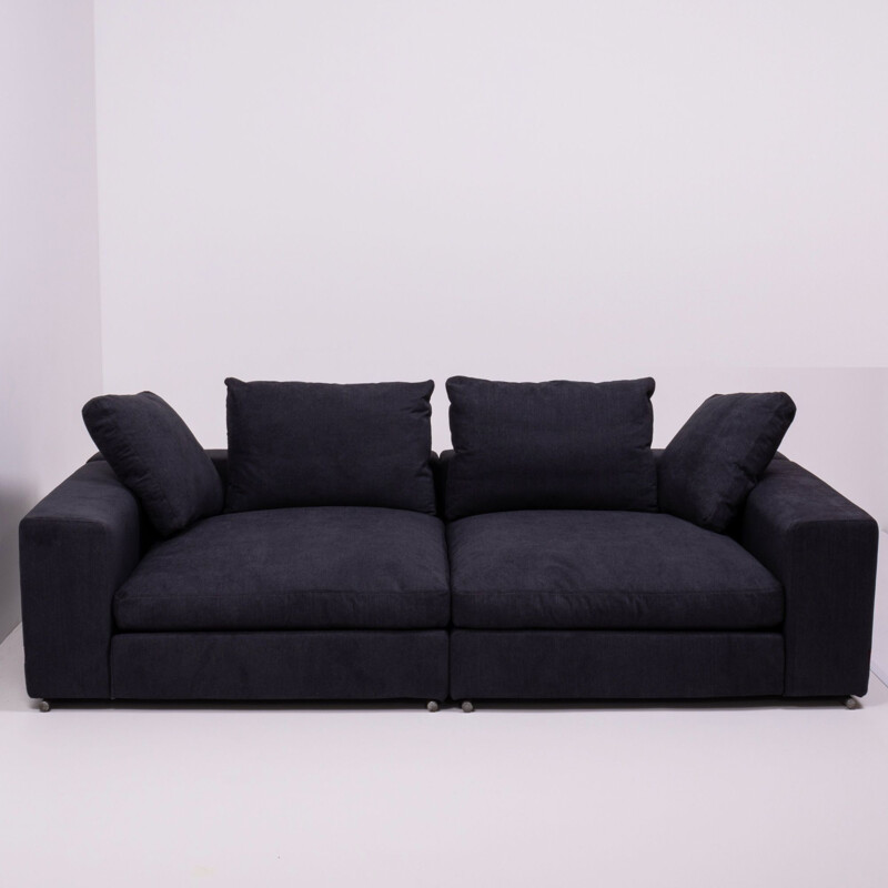 Vintage 2-seater sofa in slate grey fabric by Flexform,1990