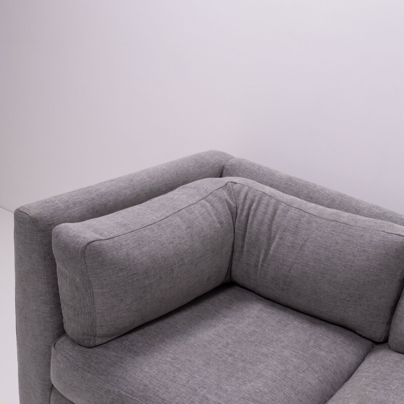 Vintage grey fabric corner sofa by Milo Baughman,1960