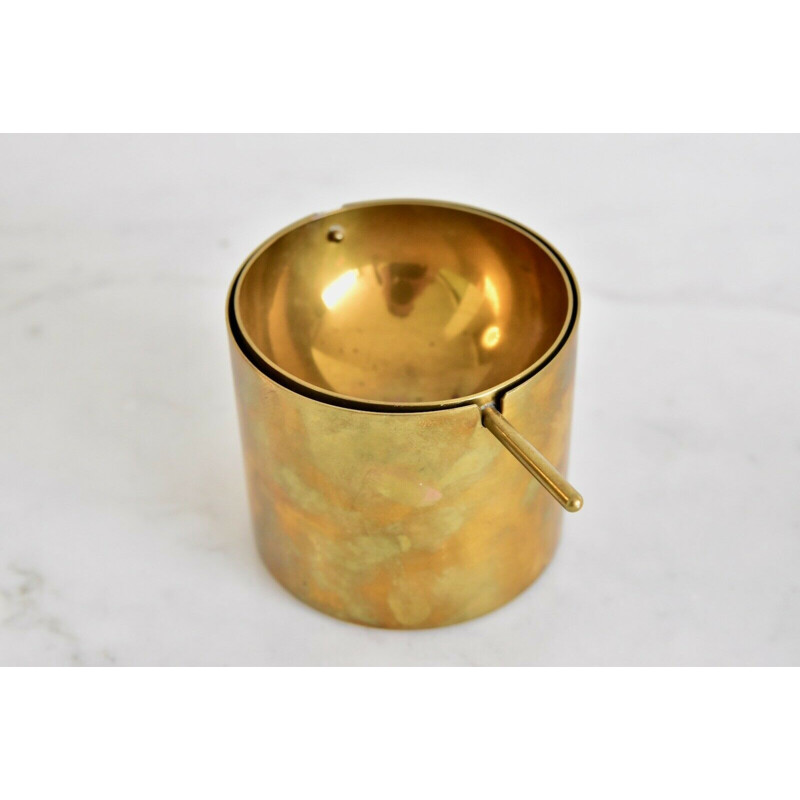 Small vintage brass ashtray by Arne Jacobsen for Stelton, Denmark, 1950