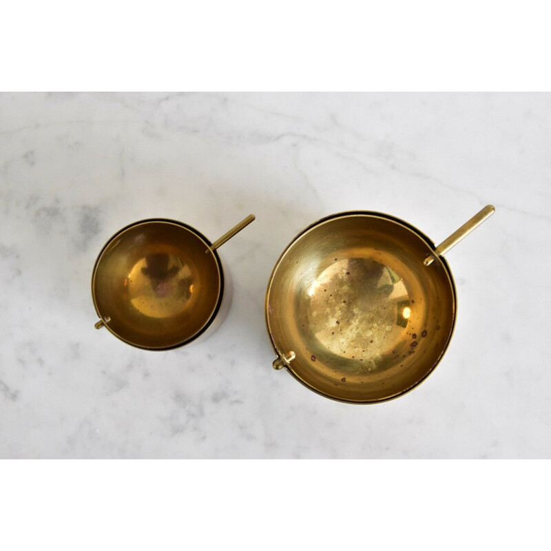 Small vintage brass ashtray by Arne Jacobsen for Stelton, Denmark, 1950