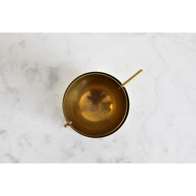 Small vintage brass ashtray by Arne Jacobsen for Stelton, Denmark, 1950