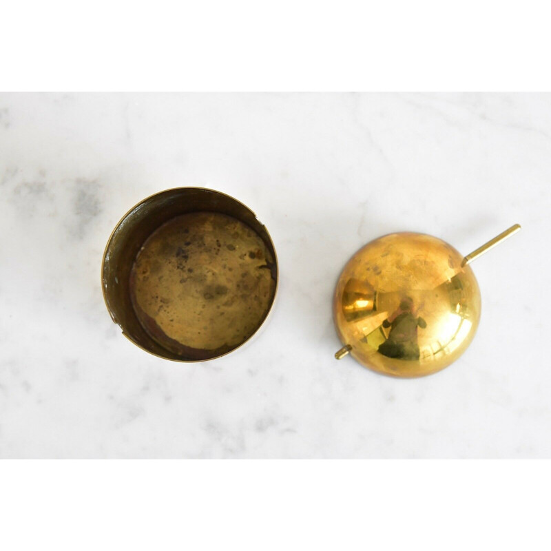 Small vintage brass ashtray by Arne Jacobsen for Stelton, Denmark, 1950