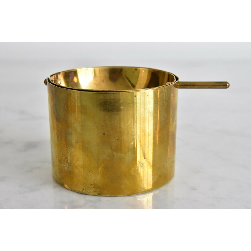 Large brass ashtray by Arne Jacobsen for Stelton, Denmark, 1950
