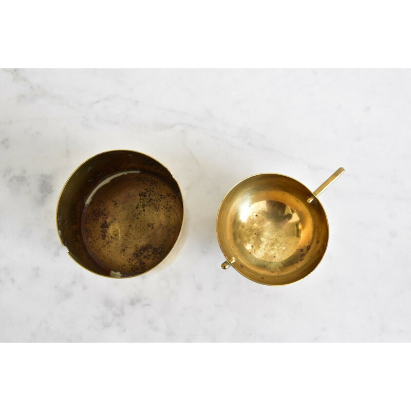 Large brass ashtray by Arne Jacobsen for Stelton, Denmark, 1950