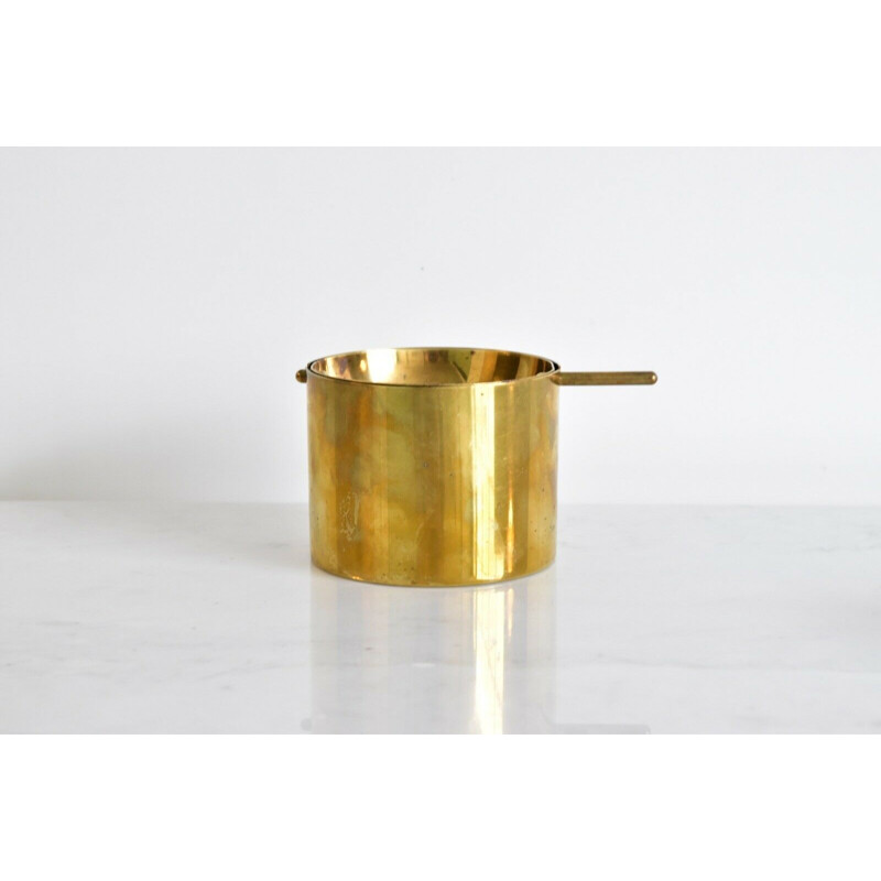 Large brass ashtray by Arne Jacobsen for Stelton, Denmark, 1950