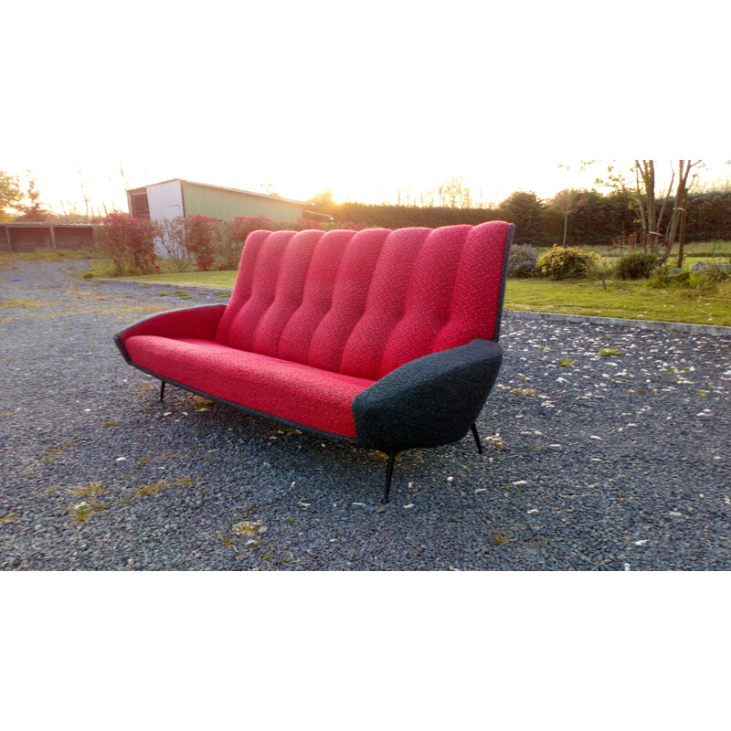 Vintage 3-seater sofa by Guy Besnard edition Besnard & Cie edition,1960