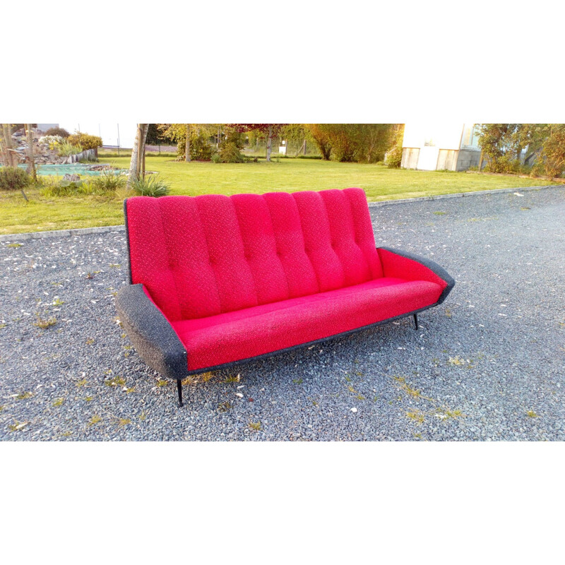 Vintage 3-seater sofa by Guy Besnard edition Besnard & Cie edition,1960