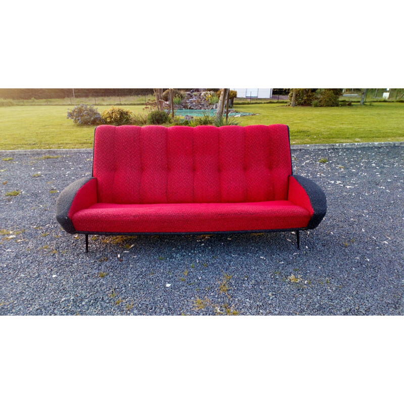 Vintage 3-seater sofa by Guy Besnard edition Besnard & Cie edition,1960