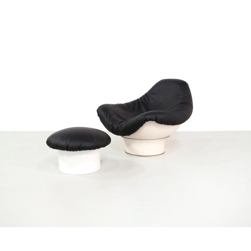 Italian lounge and ottoman chair by Mario Brunu for Rodica, 1960 