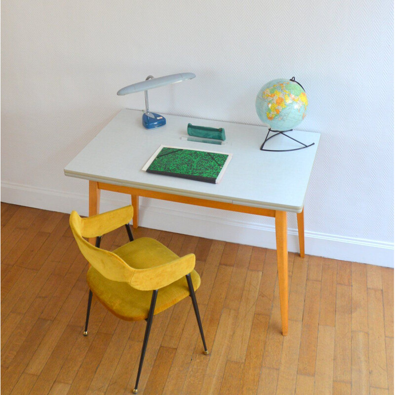 Vintage german desk in wood and formica 1960