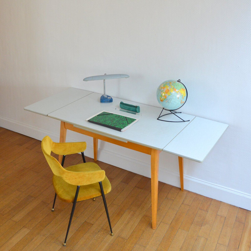 Vintage german desk in wood and formica 1960