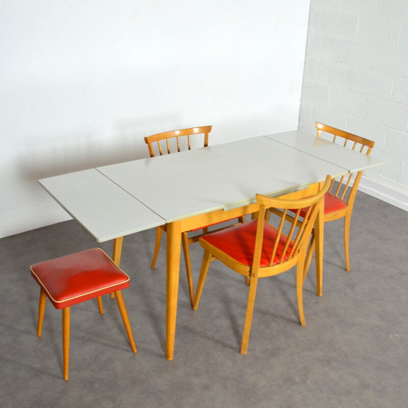 Vintage german desk in wood and formica 1960