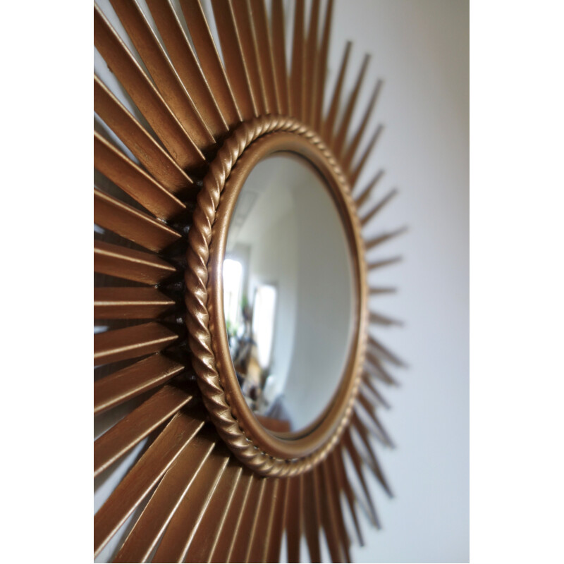 Vintage french golden mirror in glass 1950