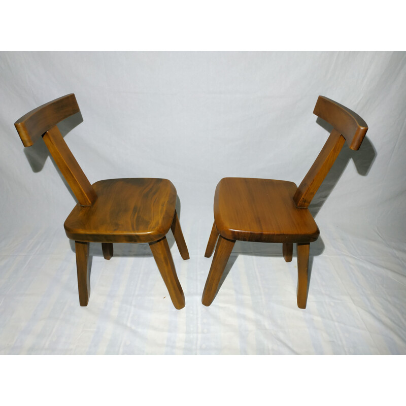 Paire de chaises vintage en bois 1930