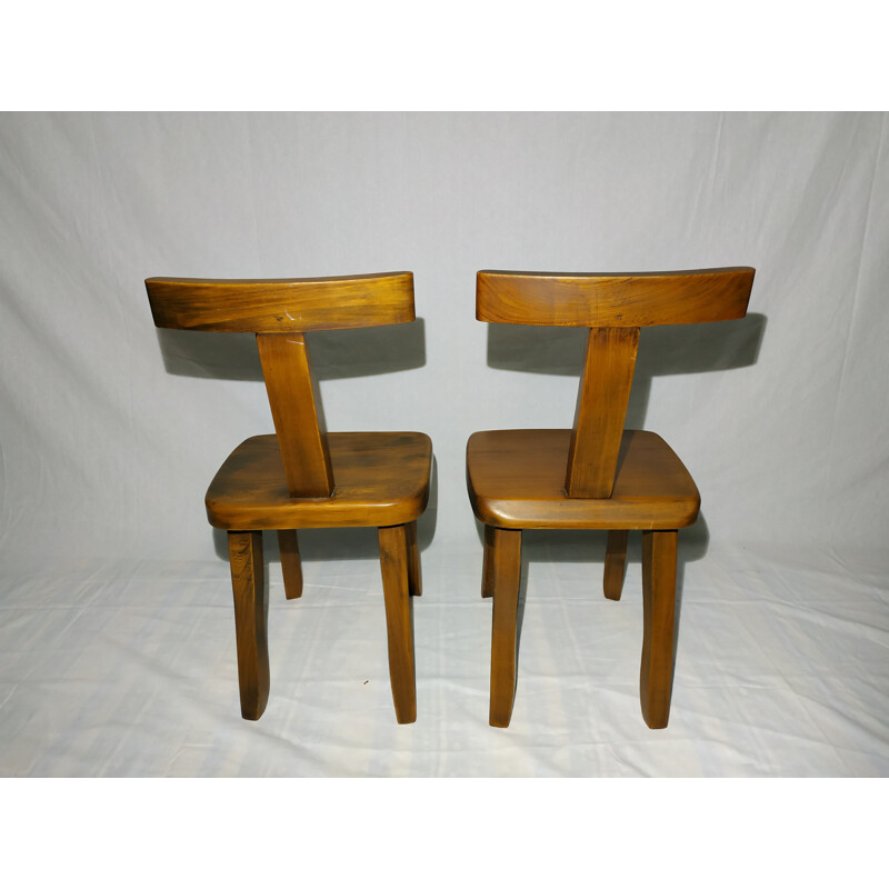 Pair of vintage wooden chairs 1930