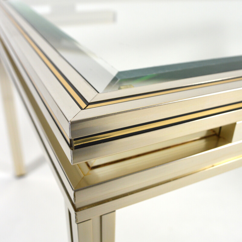 Aluminum and glass coffee table, Pierre VANDEL - 1970s