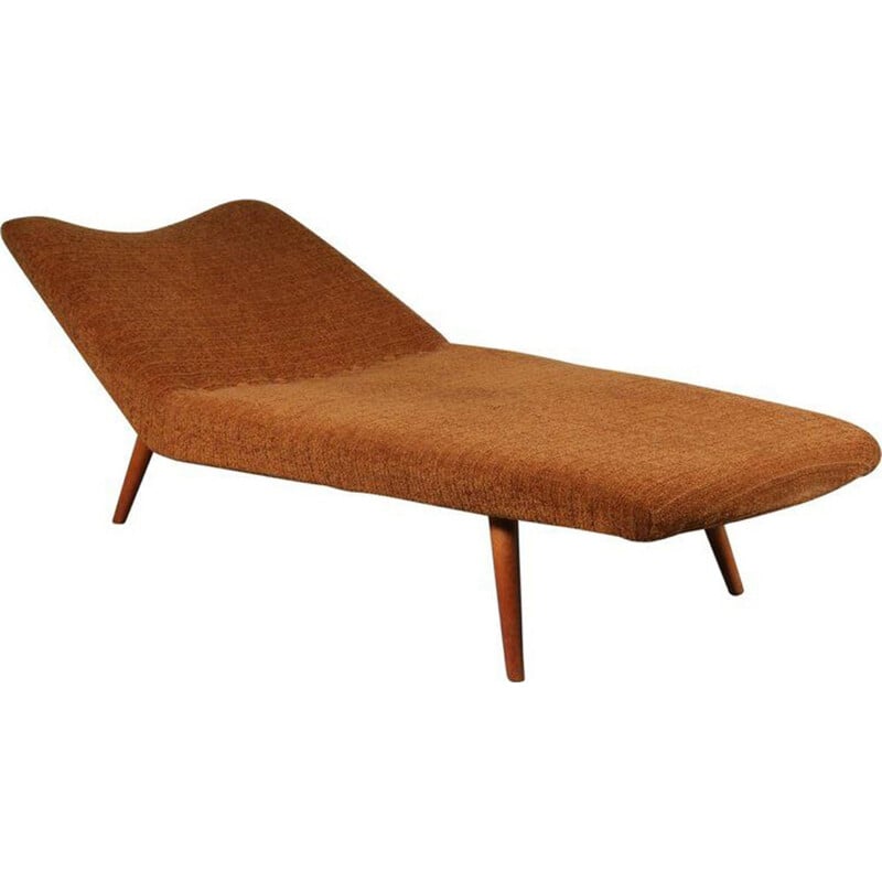 Vintage daybed for Artifort in brown fabric and wood 1950