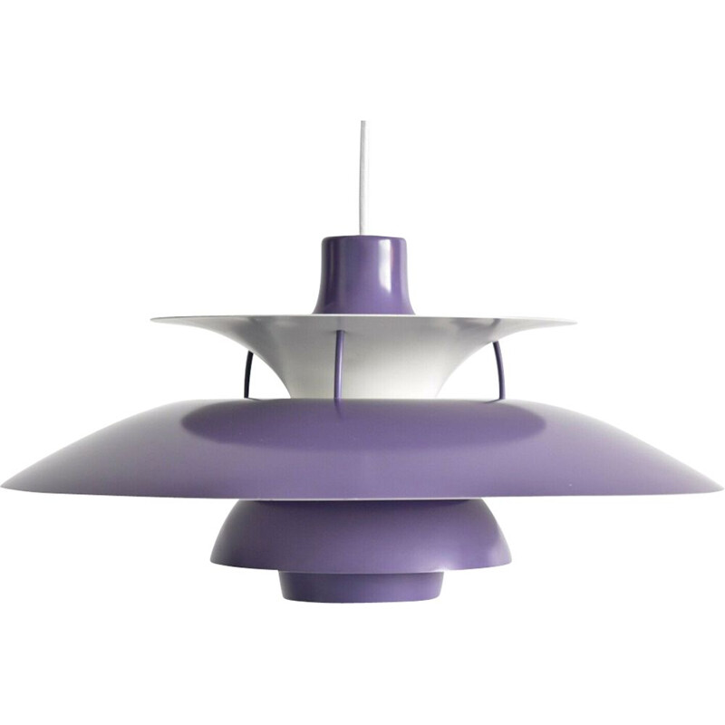 Suspension vintage violette PH5 par Poul Henningsen pour Louis Poulsen années 1950