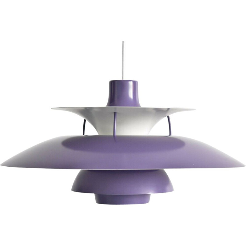 Vintage hanging lamp purple PH5 by Poul Henningsen for Louis Poulsen 1950s