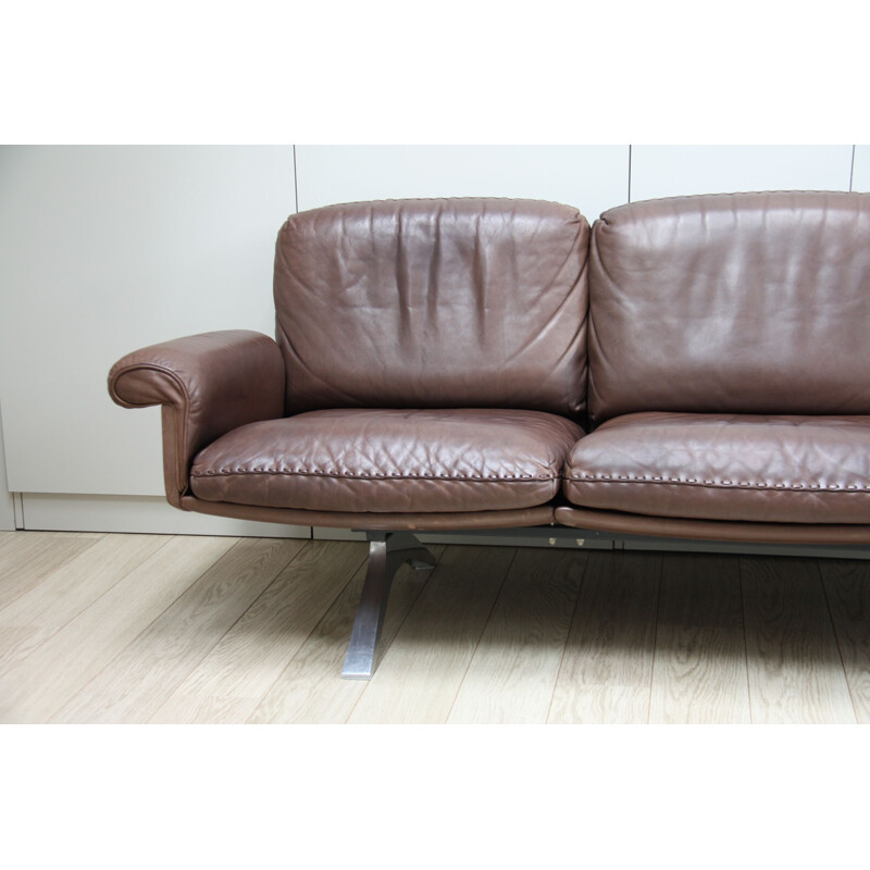 Vintage 3 seater sofa DS 31 in brown leather De Sede