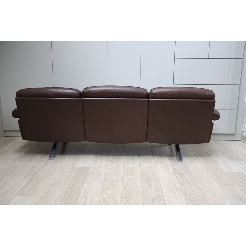 Vintage 3 seater sofa DS 31 in brown leather De Sede