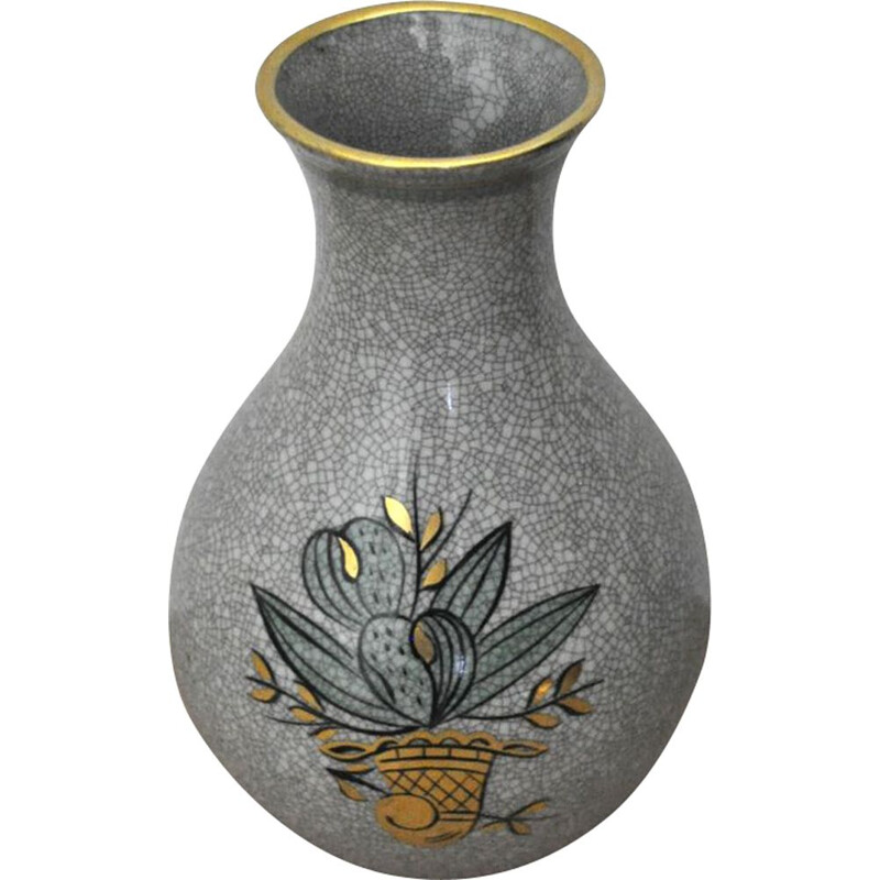 Vintage vase craquele glaze porcelain Lyngby Porcelain 1930s