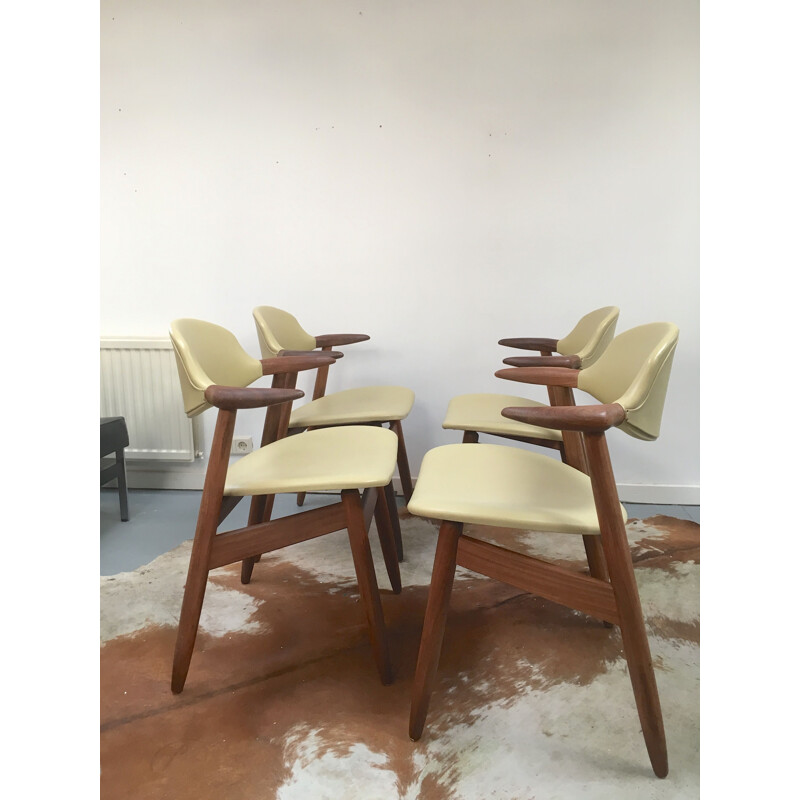 Suite de 4 chaises vintage par Tijsseling Cowhorn pour Hulmefa Nieuwe Pekela 1960