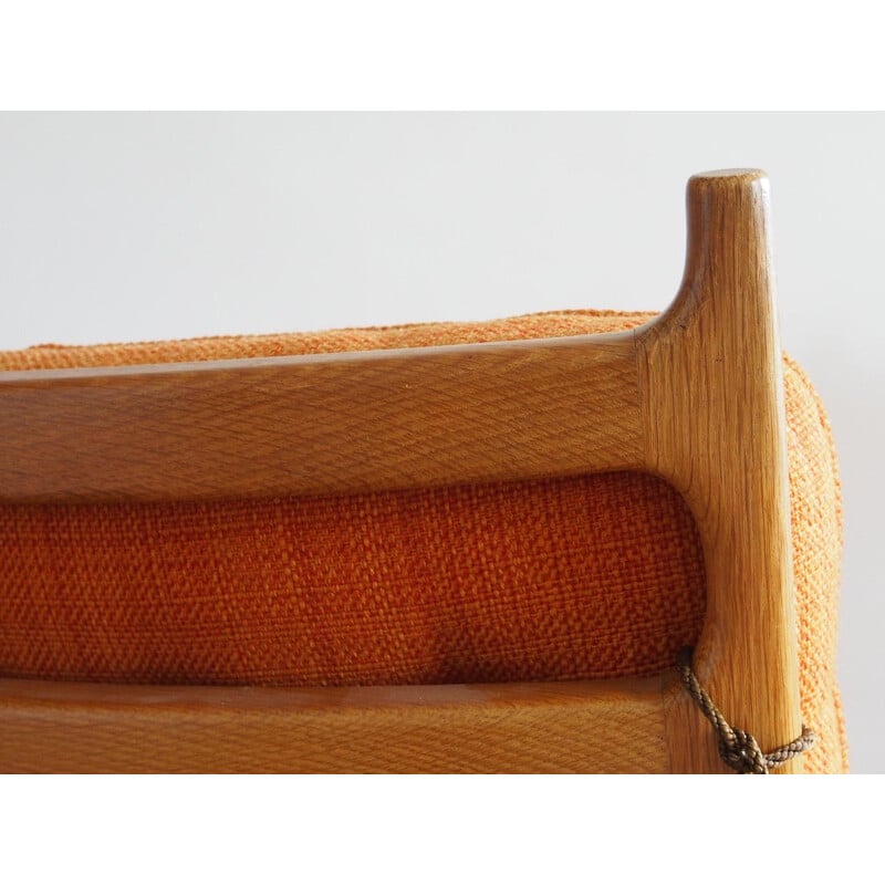 Paire de fauteuils vintage 'Edouard' orange par Guillerme et Chambron
