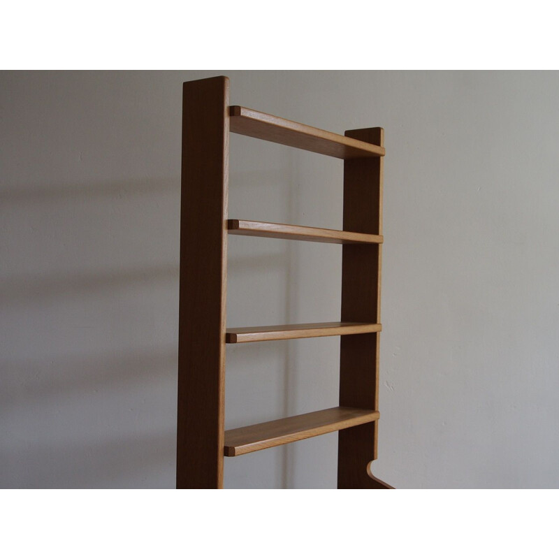 Vintage oak shelf by Guillerme and Chambron, France 1960