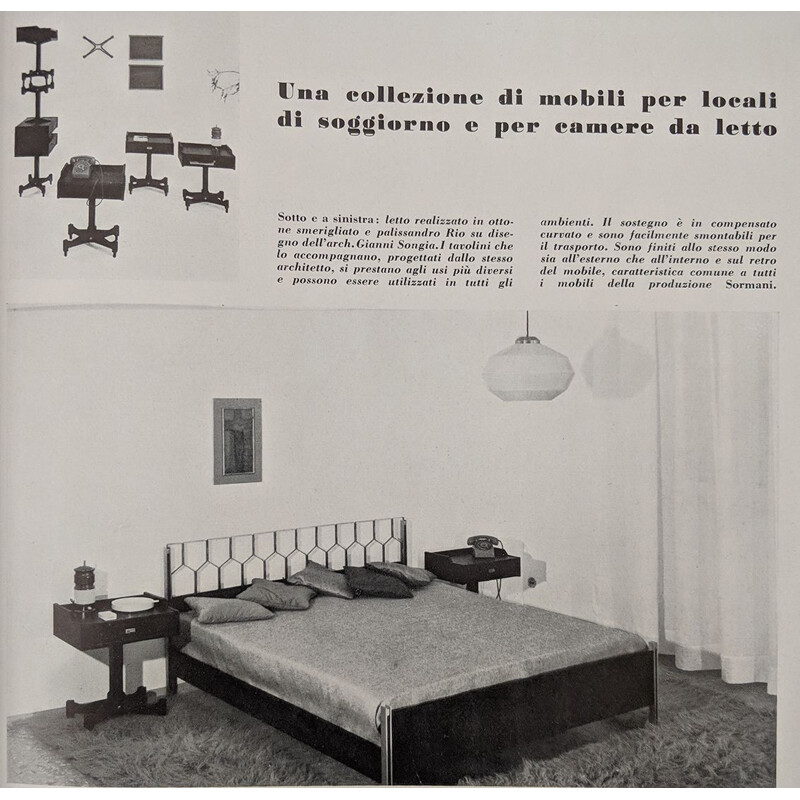 Lit vintage en laiton par Gianni Songia pour Sormani, Italie années 1960