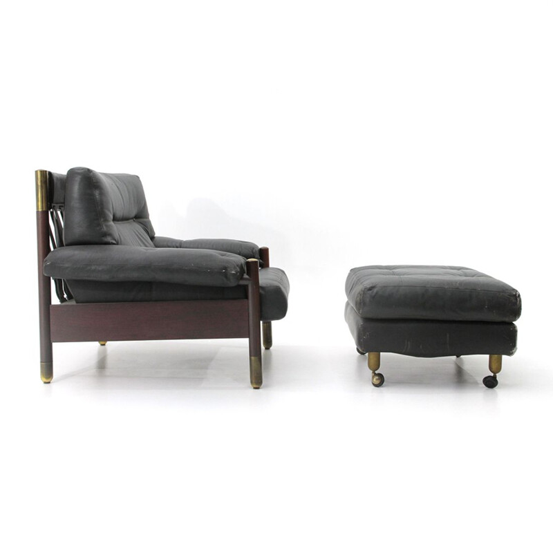 Vintage Sella armchair with ottoman by Carlo de Carli for Sormani