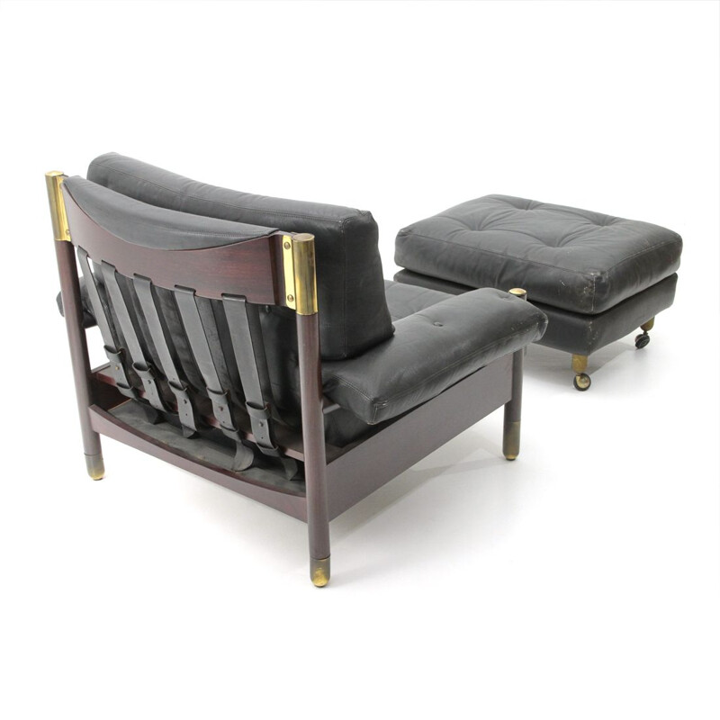 Vintage Sella armchair with ottoman by Carlo de Carli for Sormani