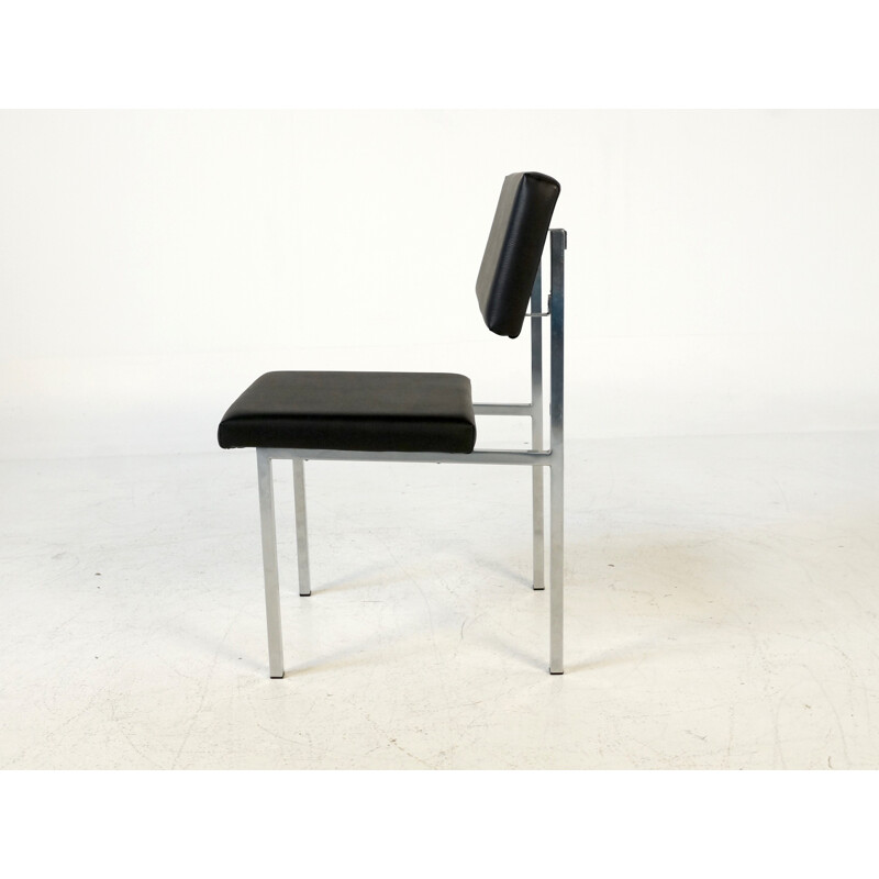 Set of 4 Spectrum chairs in metal and leatherette, Martin VISSER - 1960s