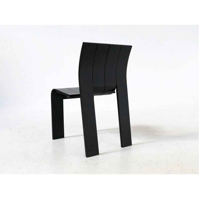 Set of 4 Castelijn chairs in plywood and leather, Gijs BAKKER - 1970s