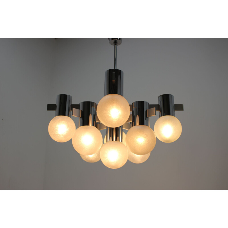 Vintage large Chandelier by Gaetano Sciolari 1970s