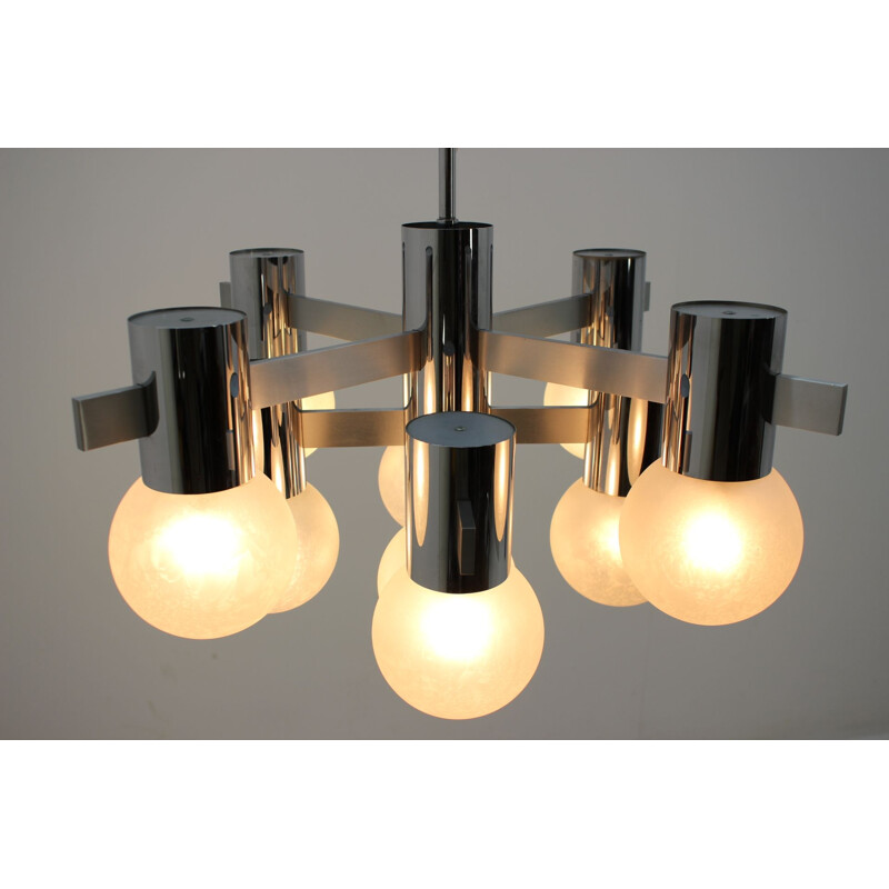 Vintage large Chandelier by Gaetano Sciolari 1970s