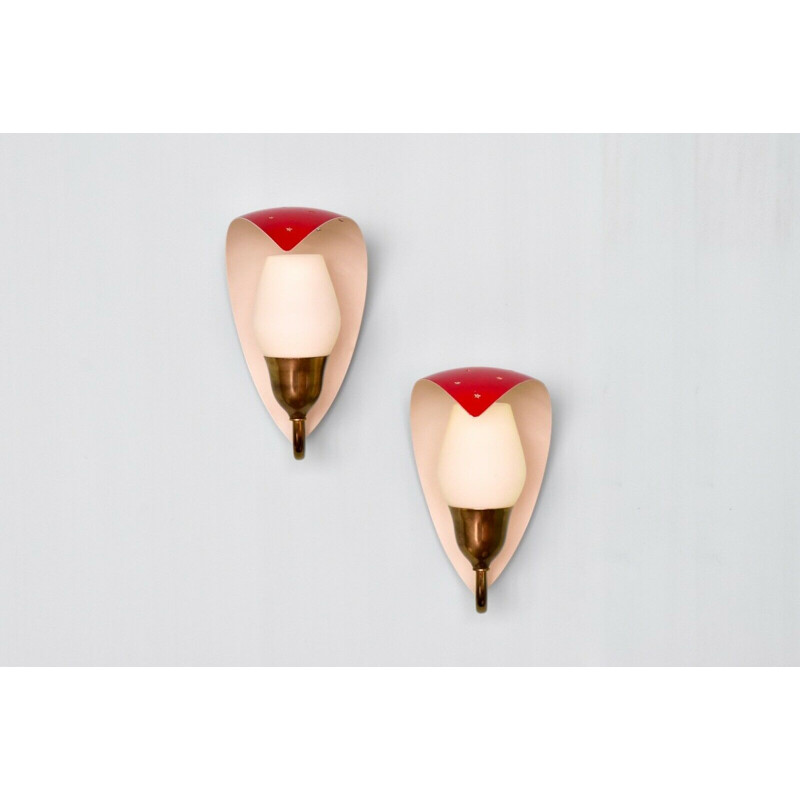 Pair of vintage wall lamps by Bent Karlby for Lyfa Denmark 1950s