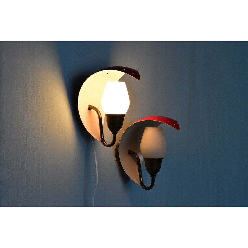 Pair of vintage wall lamps by Bent Karlby for Lyfa Denmark 1950s