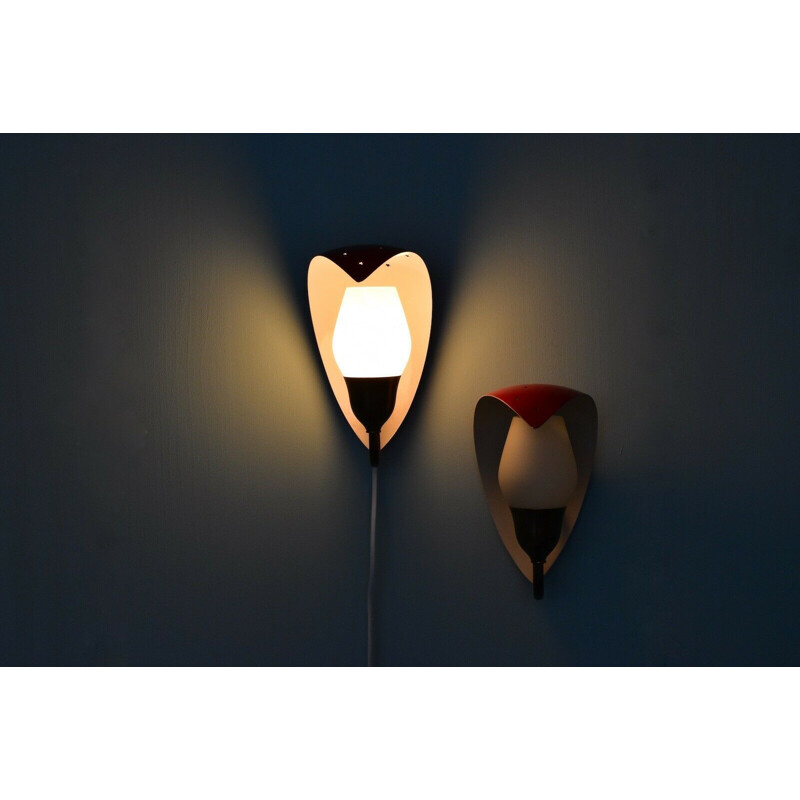 Pair of vintage wall lamps by Bent Karlby for Lyfa Denmark 1950s