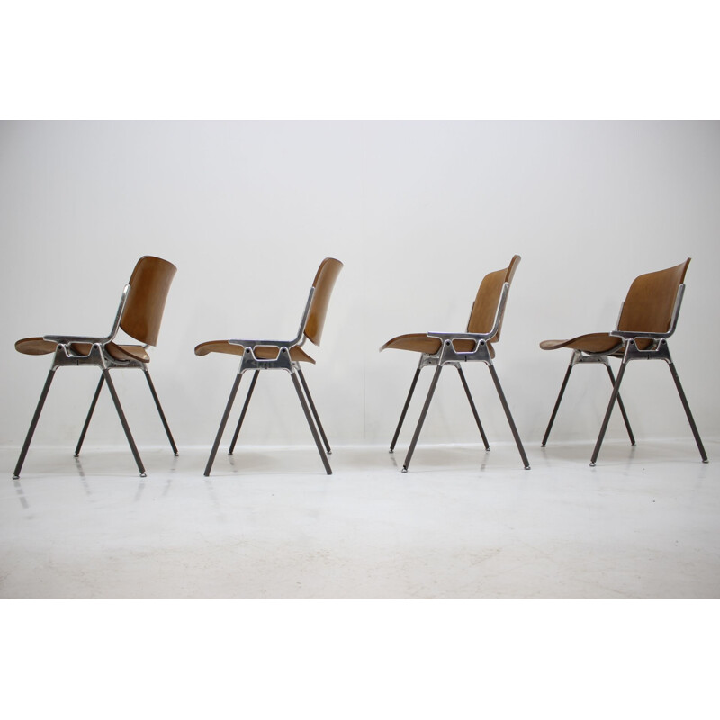 Set of 4 dining chairs by Giancarlo Piretti for Castelli,1960