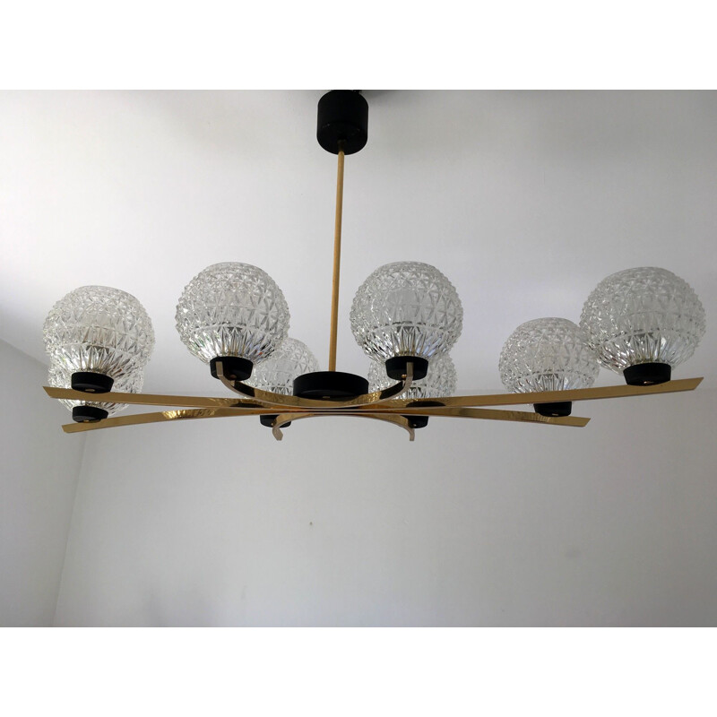 Large vintage chandelier by Maison Arlus,1950